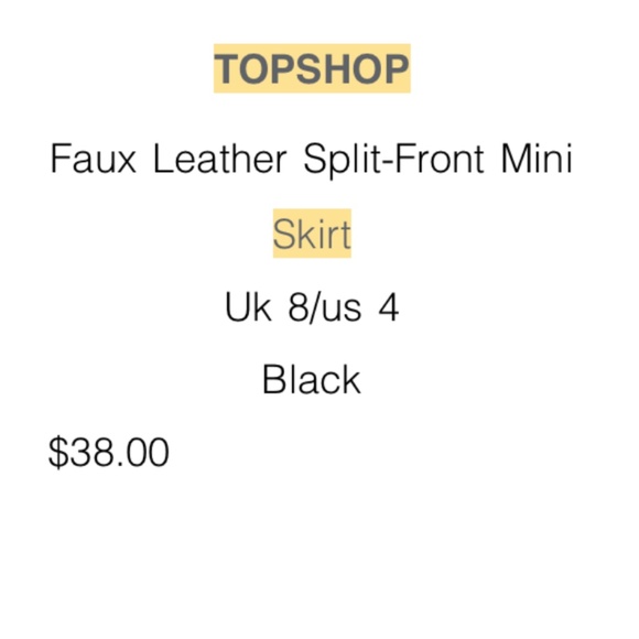 Faux Leather Topshop Mini Skirt (3 for $45) - Picture 4 of 4
